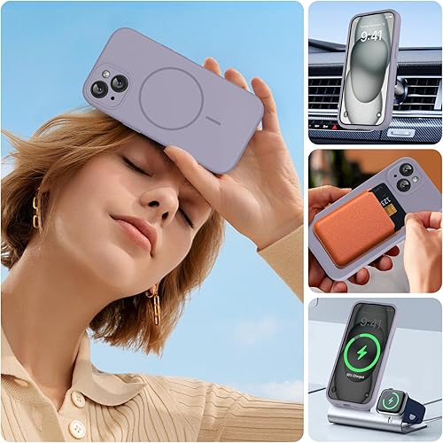 Miniatura 1392 de Miracase Funda diseñada para iPhone 13 Pro Max con protector de pantalla, [forro de microfibra suave antiarañazos], funda protectora de silicona