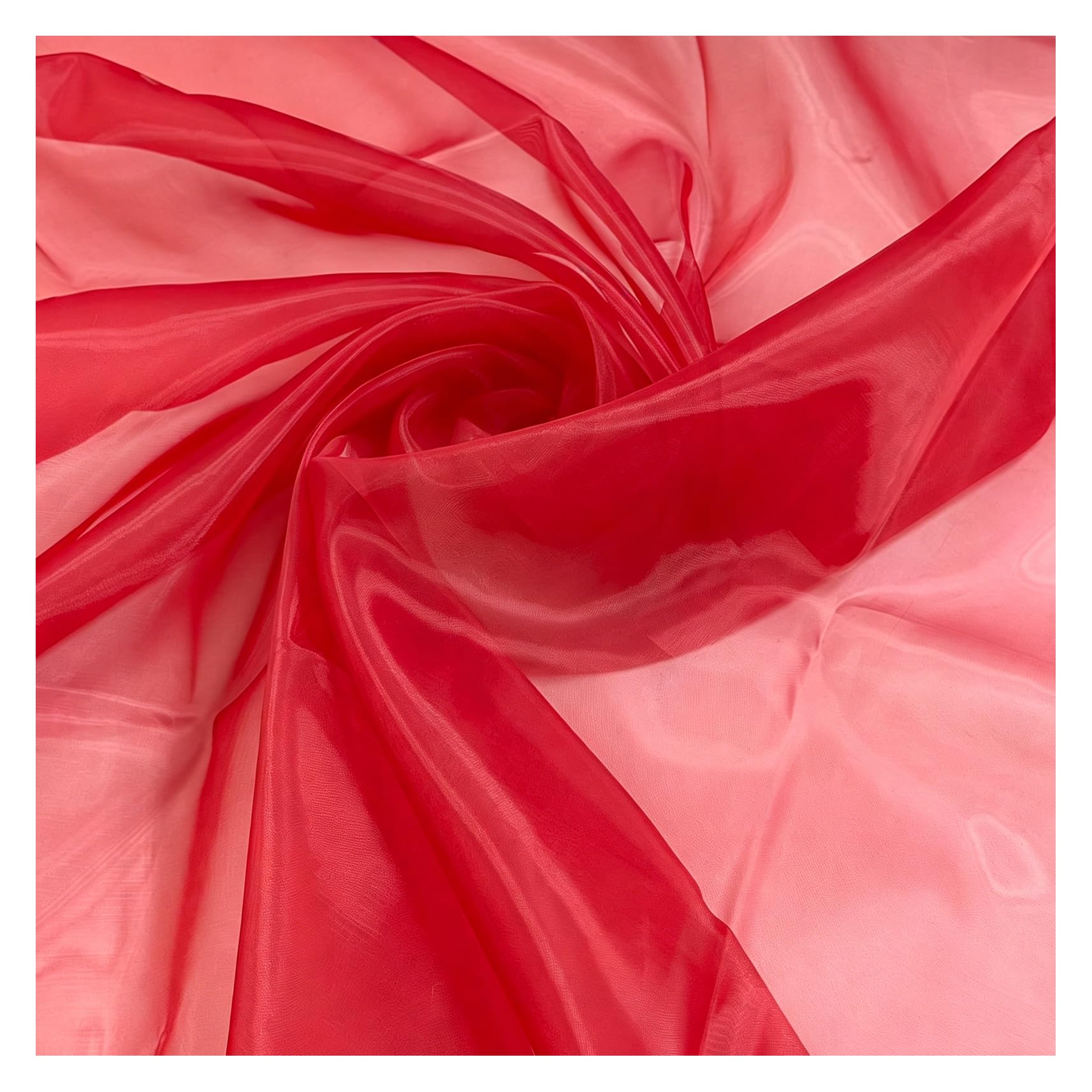 10M x 1.5M Organza Stoff Meterware Transparent Stoffe Zum Nähen Tüll Dekostoff Netzstoff Organza Modestoff Glänzend Kostümstoff für Tischdecken, Kleidung, DIY Basteln, Hochzeitsdeko