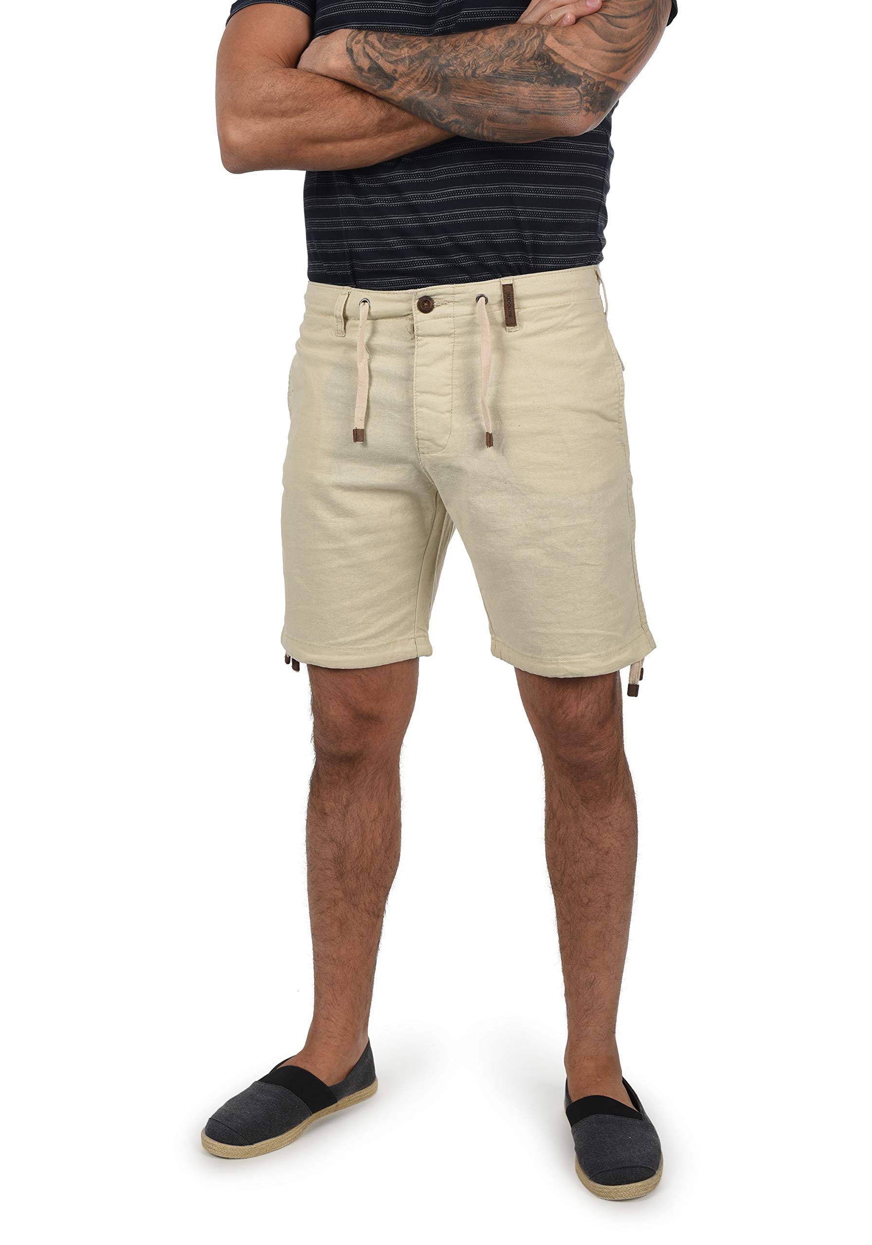 Indicode IDMoses Herren Leinenshorts Kurze Leinenhose Bermuda mit Kordel Regular Fit