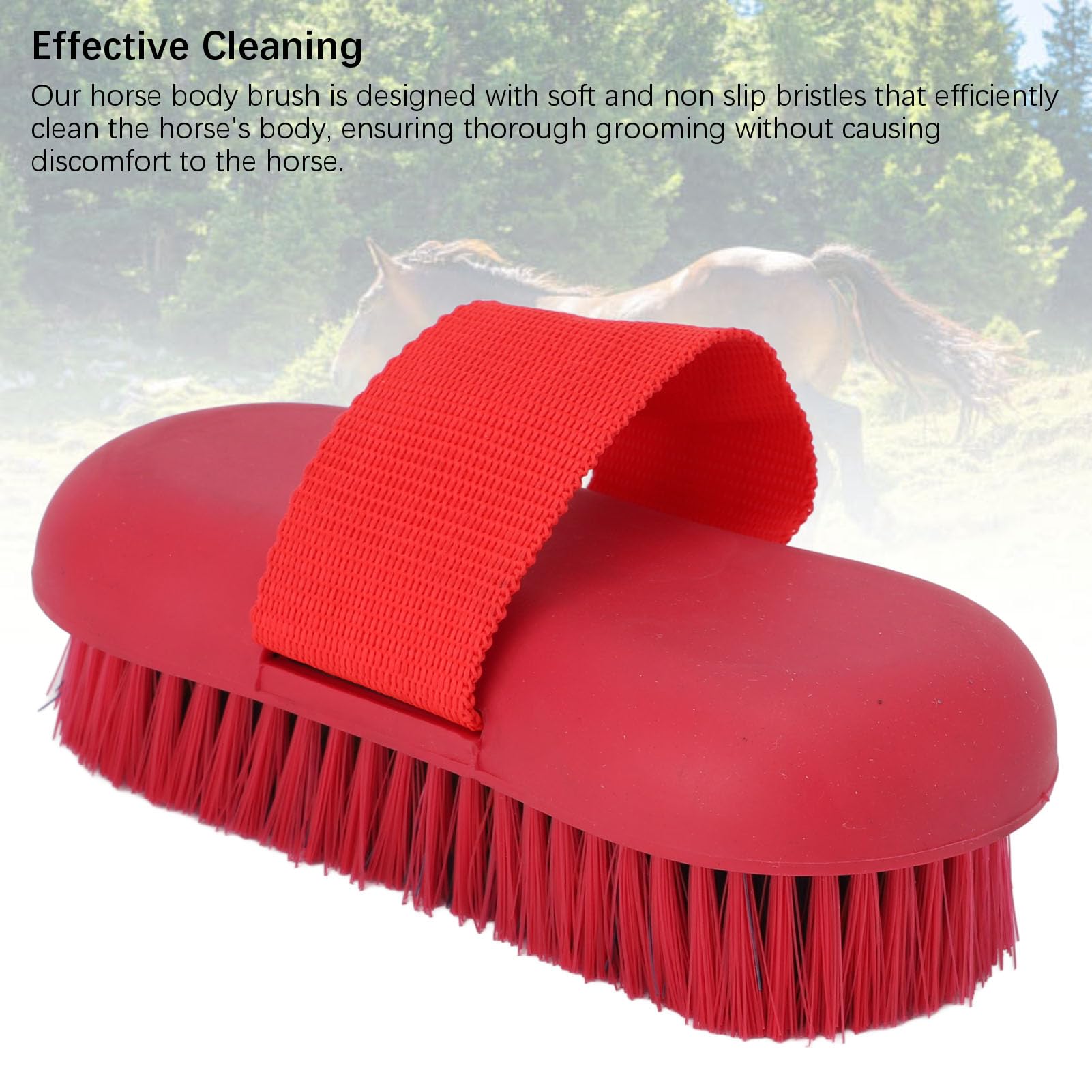 Cepillo de Aseo para Caballos, Esponja de Limpieza Corporal con Agarre Ergonómico para Baño y Cuidado de Mascotas y Hogar