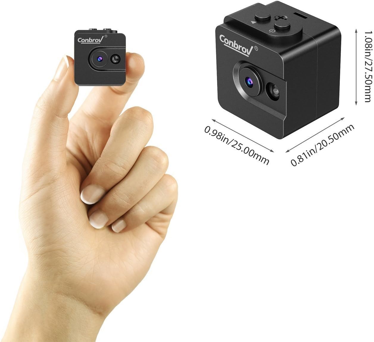 Amazon Co Jp Conbrov 小型隠しカメラ ミニスパイカム 暗視ビデオカメラ Led赤外線撮影 ボイスセンサー サイクル録画 1280 720p T16 家電 カメラ