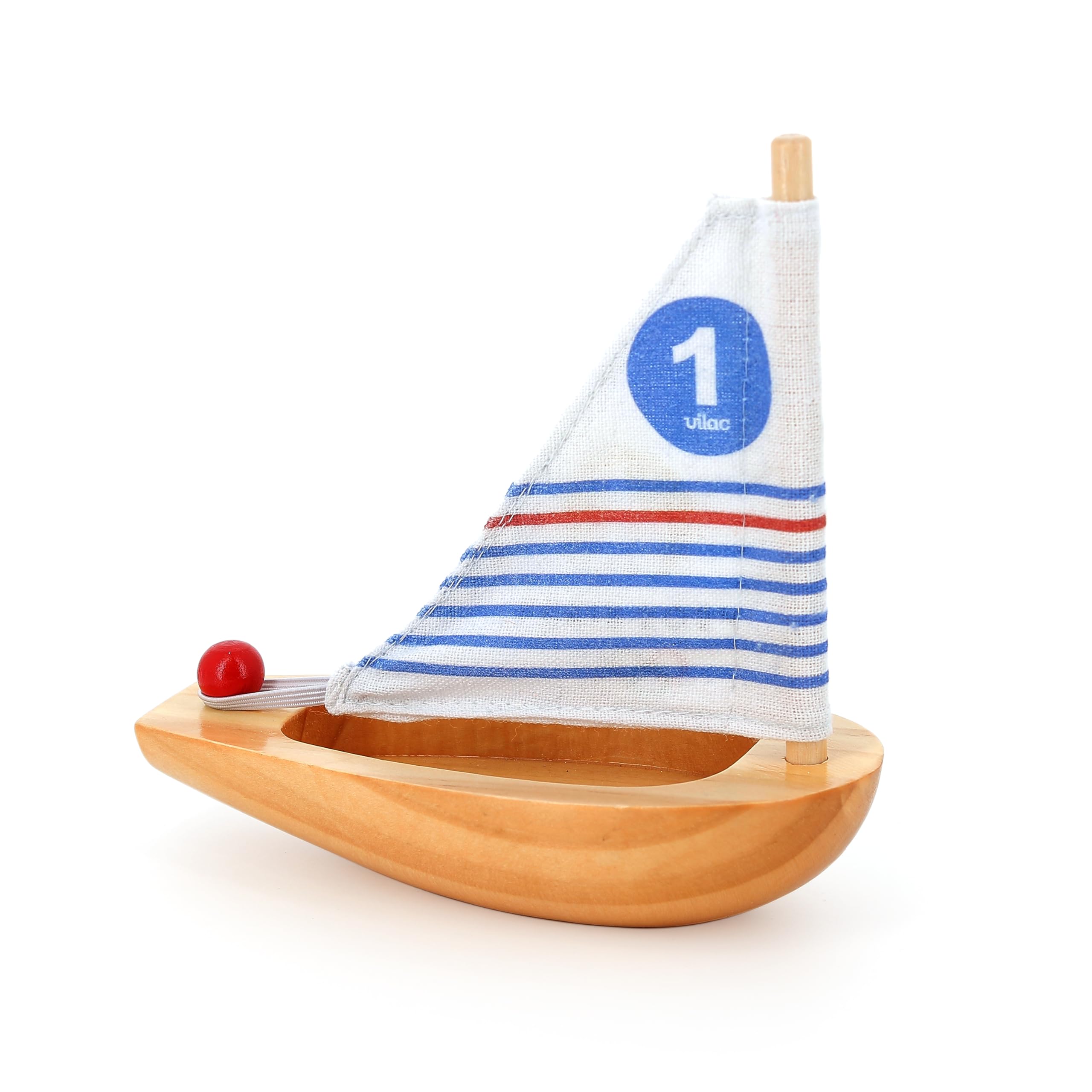 VILAC - Kleines Badesegelboot – Segelboot aus Holz – 1 Badesegelboot aus Holz – Spielzeug für Kinder ab 3 Jahren – 3901