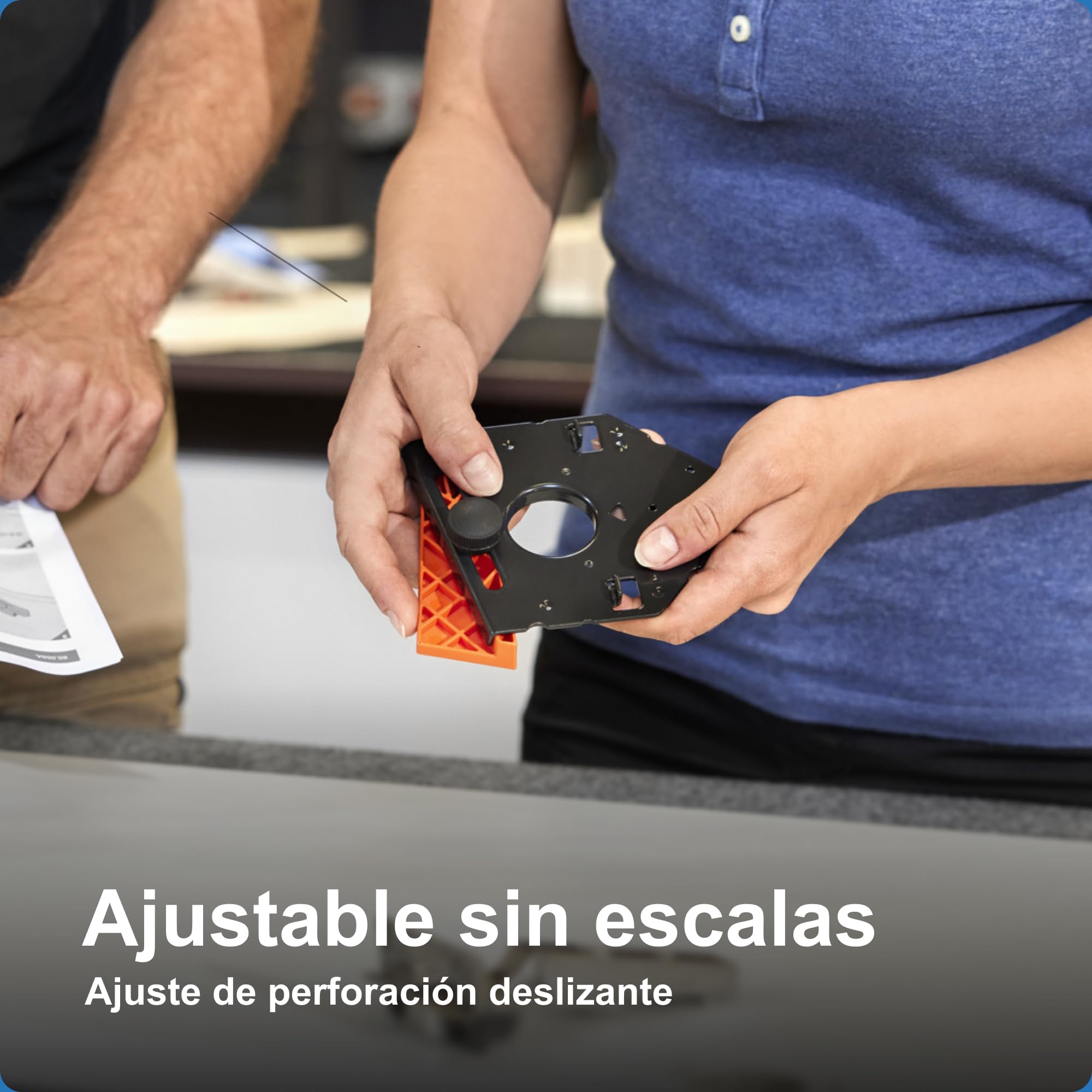 Blum Bisagras para armarios y muebles, guía de perforación, escala de 2 mm a 8 mm, con placas de montaje para atornillar, para bisagras