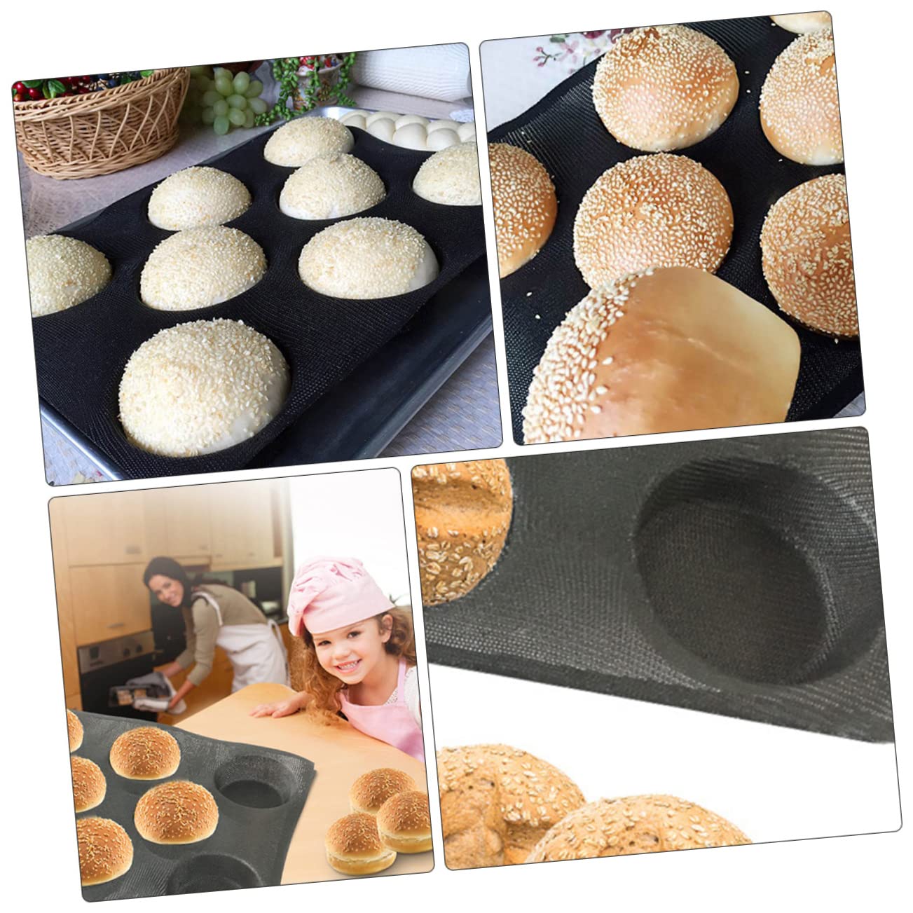 LIFKOME 3pièces Moule à Silicone Antiadhésif Cavités Résistant Aux Hautes Températures Pour Cuisson De Pains Sains Compatible Four Congélateur