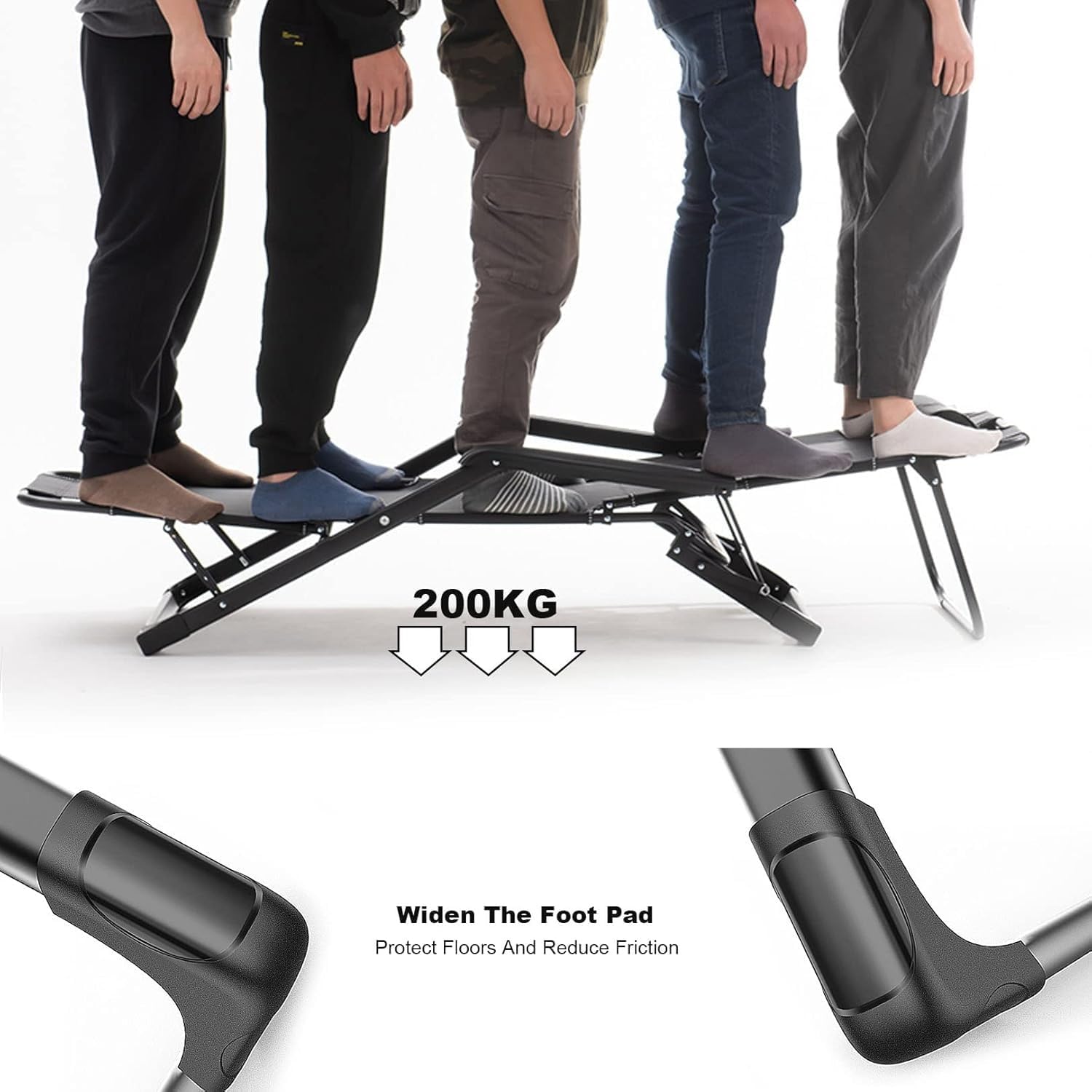 Portable Lounge Chairs Folding Reclining Chairs Sun Patio Chaise Pool Lawn Chaise with Soft Cushion(Recliner)