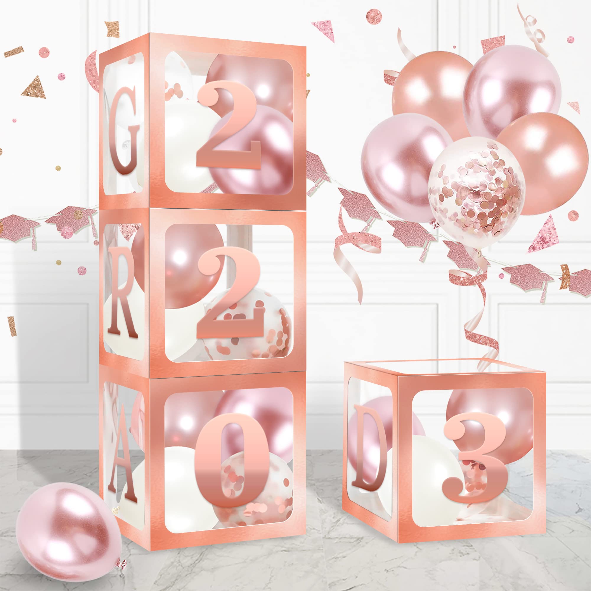 Buy 2023 Graduation Party Decorations 4pcs Rose Gold Graduation 
