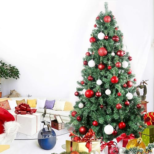 Vista 250 de 18 esferas medianas decorativas navideñas para árbol de Navidad, inastillables, para colgar, color púrpura, 2.5 pulgadas, paquete de 18