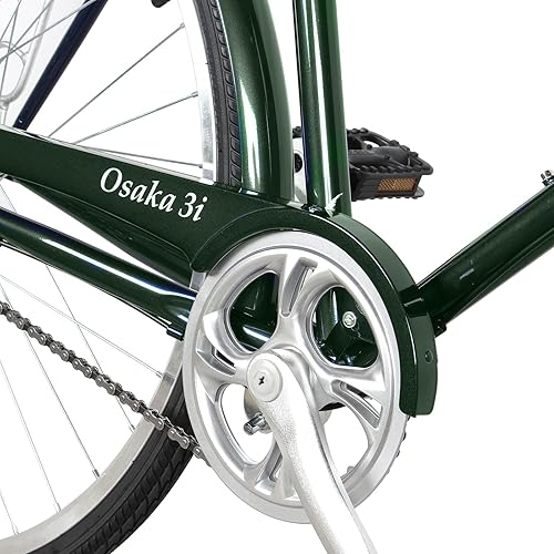 Vista 84 de Tracer Osaka - Bicicletas híbridas, marco de acero, Shimano Nexus Inter 3/7 velocidades, agarre marrón asiento marrón, bicicleta de carretera