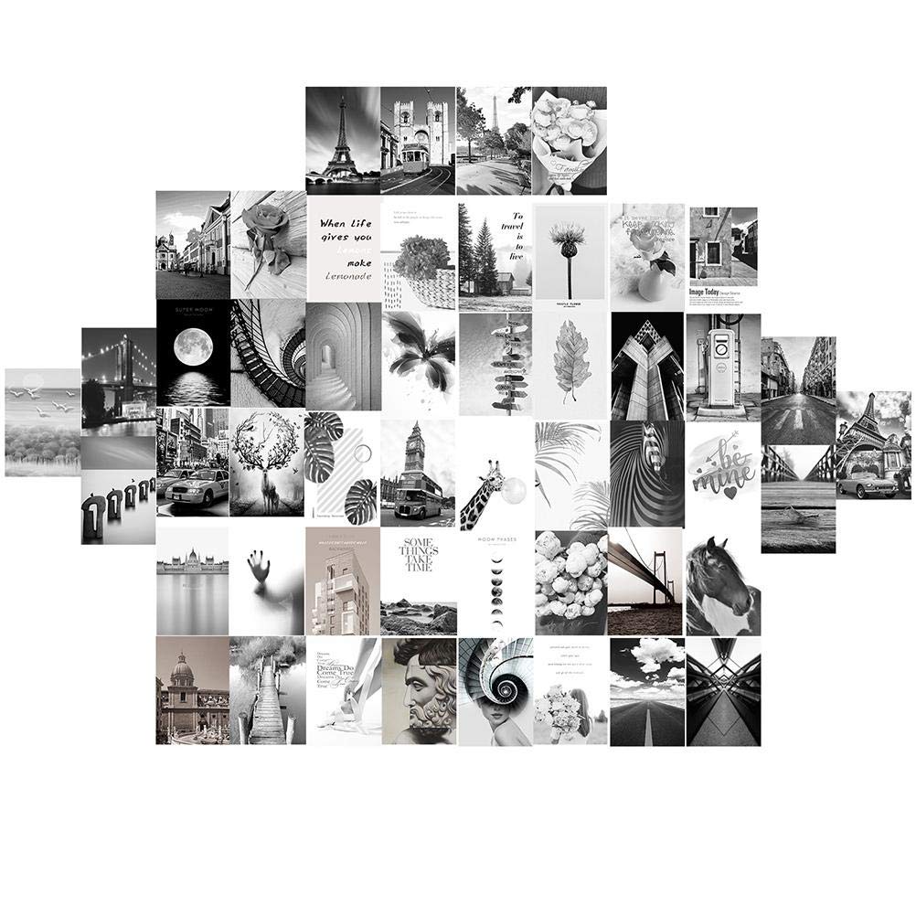 Buy Black White Wall Collage Kit Aesthetic Pictures, Bedroom Decor for Teen Girls, Wall Collage