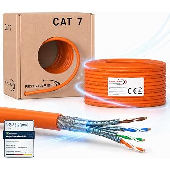 RedStar24 CAT 7 Installation Cable 50 m Network Cable Data Cable LAN Cable