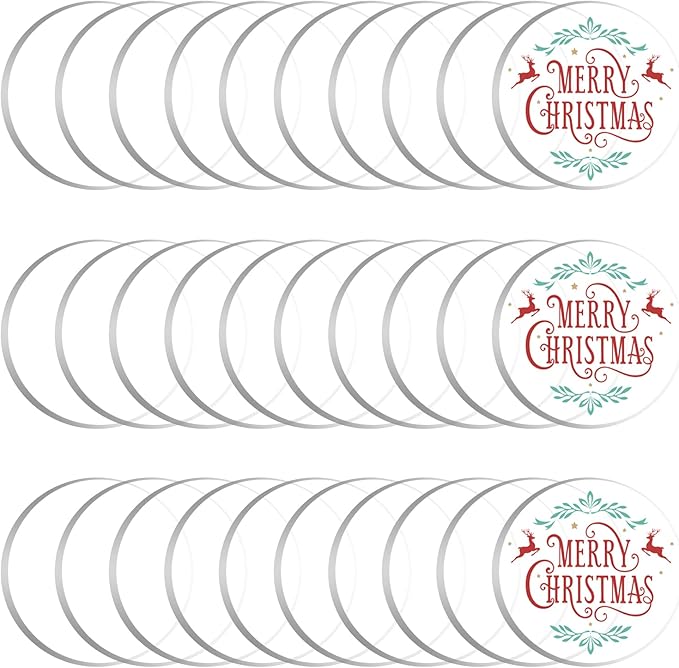 4 Inch Transparent Acrylic Circle Disc 30 Pieces Clear