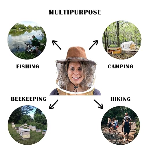AukBeeFun Sombrero Apicultor Velo Cowboy Apicultura Protección miniatura 9