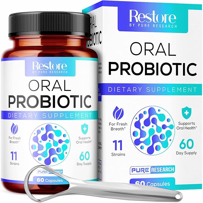 Oral Probiotics & Tongue Scraper for Bad Breath Support