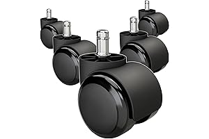 Heavy-Duty Office Chair Wheels for Smooth Rolling on All Floors - 5-Pack