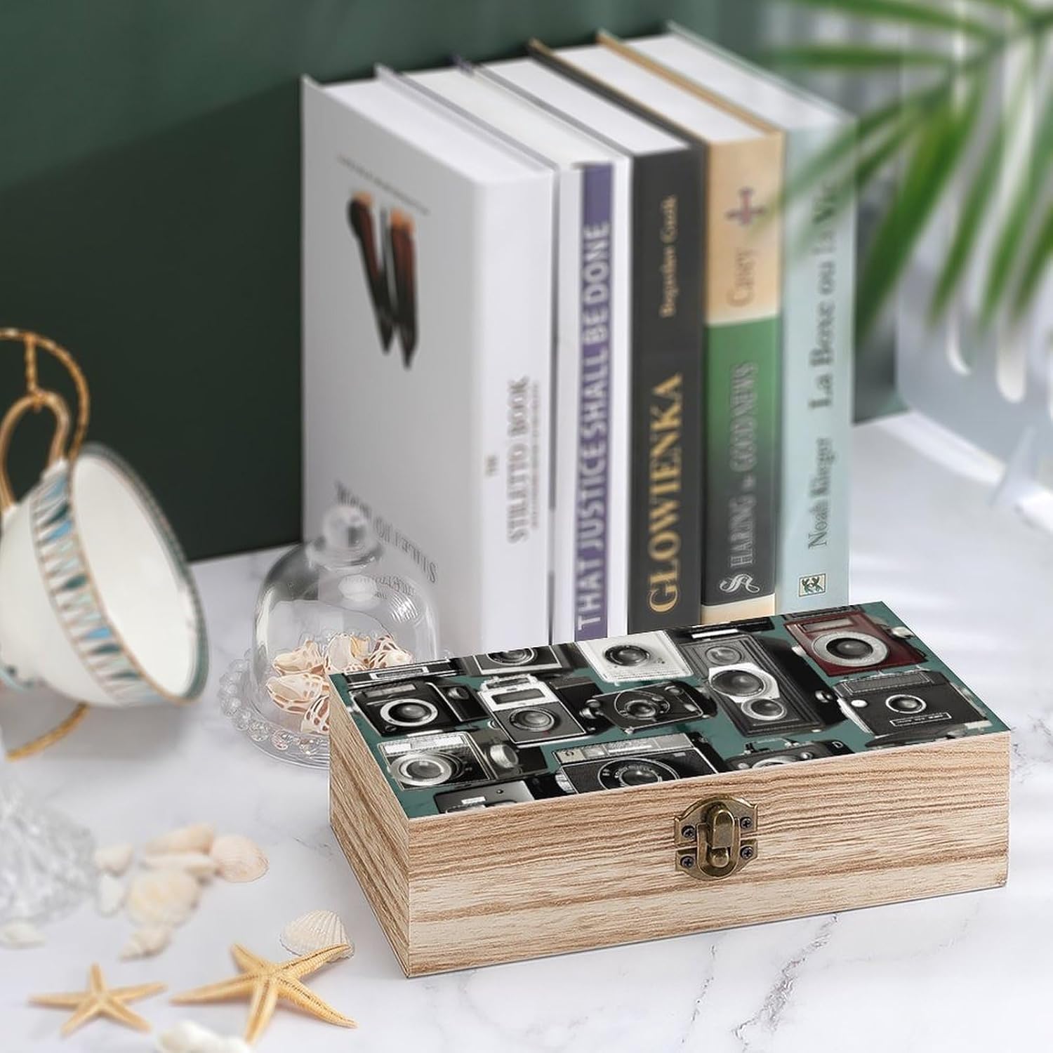 Retro Camera Collection Keepsake Box with Lid Solid Wood Small Gift Box image 4