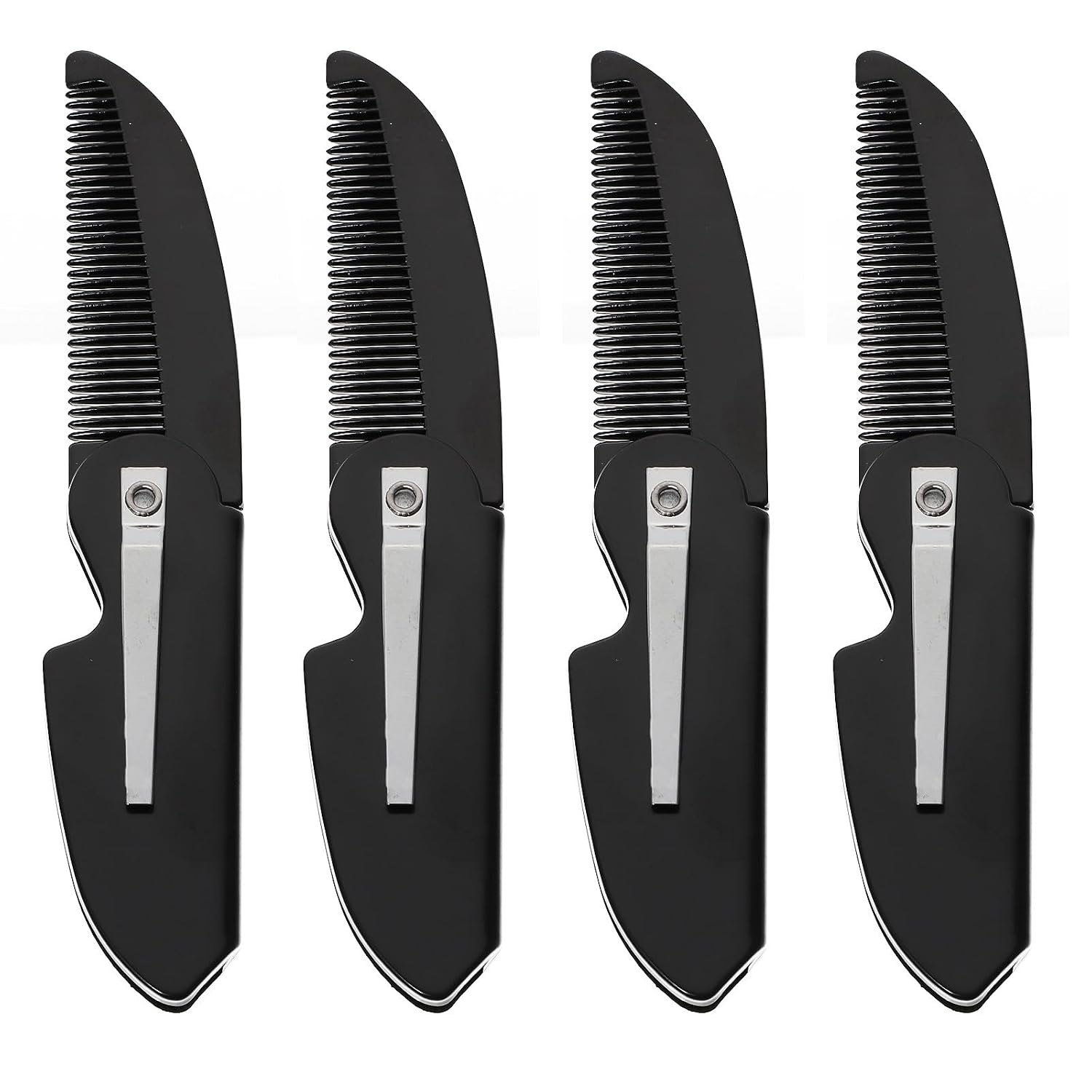 4pcs Folding Beard and Mustache Combs Plastic Pocket Men’s Grooming Tool for Styling and Travel Use