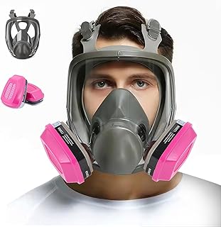 Full Face Respirator Mask with 60921 Filters - 6800 Reusable Gas Mask Against Dust Organic Vapor Anti-fog Mask for Epoxy Resin, Chemicals, Painting, Car Spraying, Woodworking, Welding, Polishing
