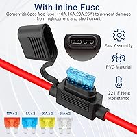 Vista 4 de Linkstyle 2 piezas de enchufe de alimentación SAE de 1 pie 10 AWG puerto de pared lateral a conector de junta tórica, cable de extensión SAE