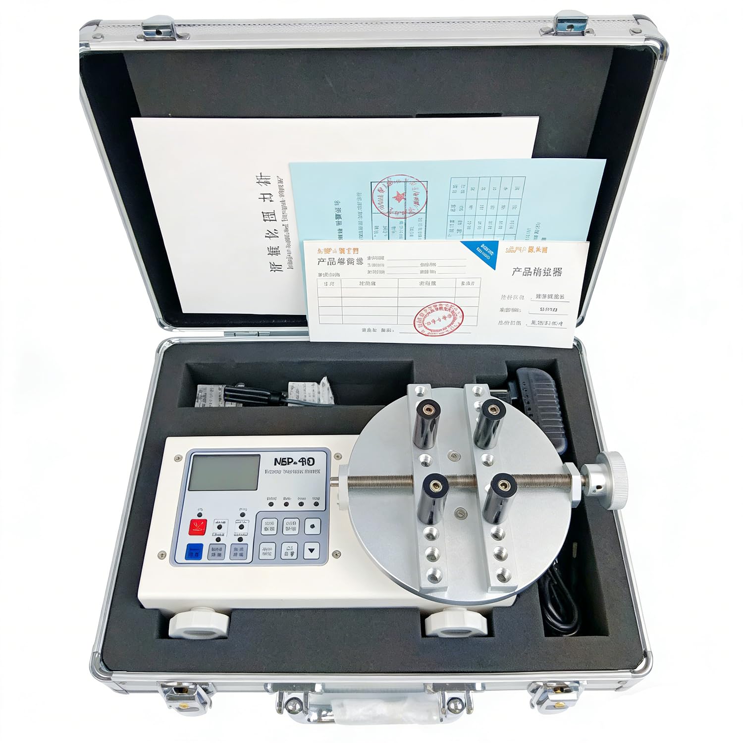 Medidor de par digital, probador de tapas de botella de 50 N·m con diámetro de sujeción ajustable de 10-160 mm, medidor portátil para varias formas de botella y tareas de calibración de par