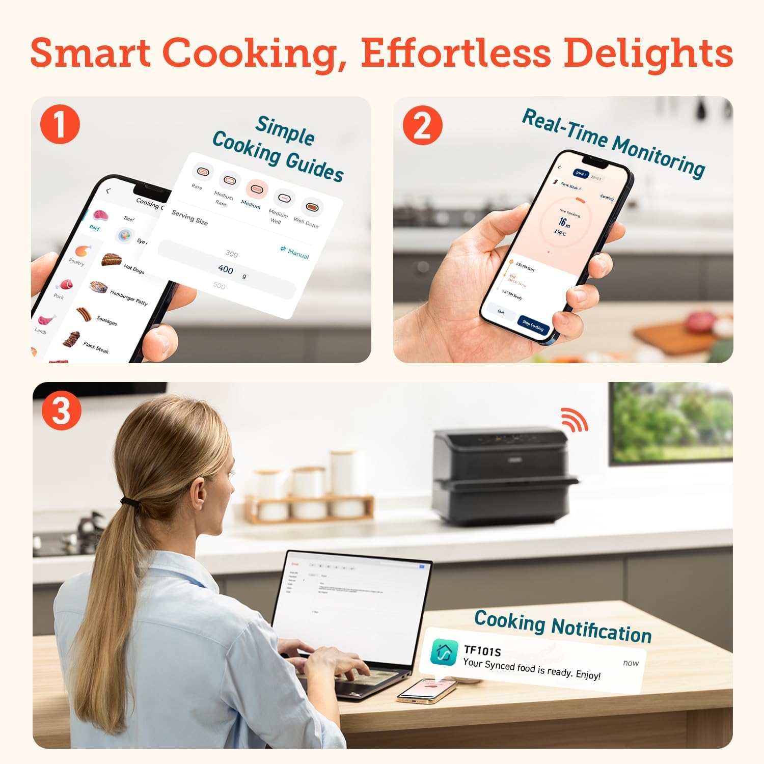 COSORI Air Fryer smart cooking notifications