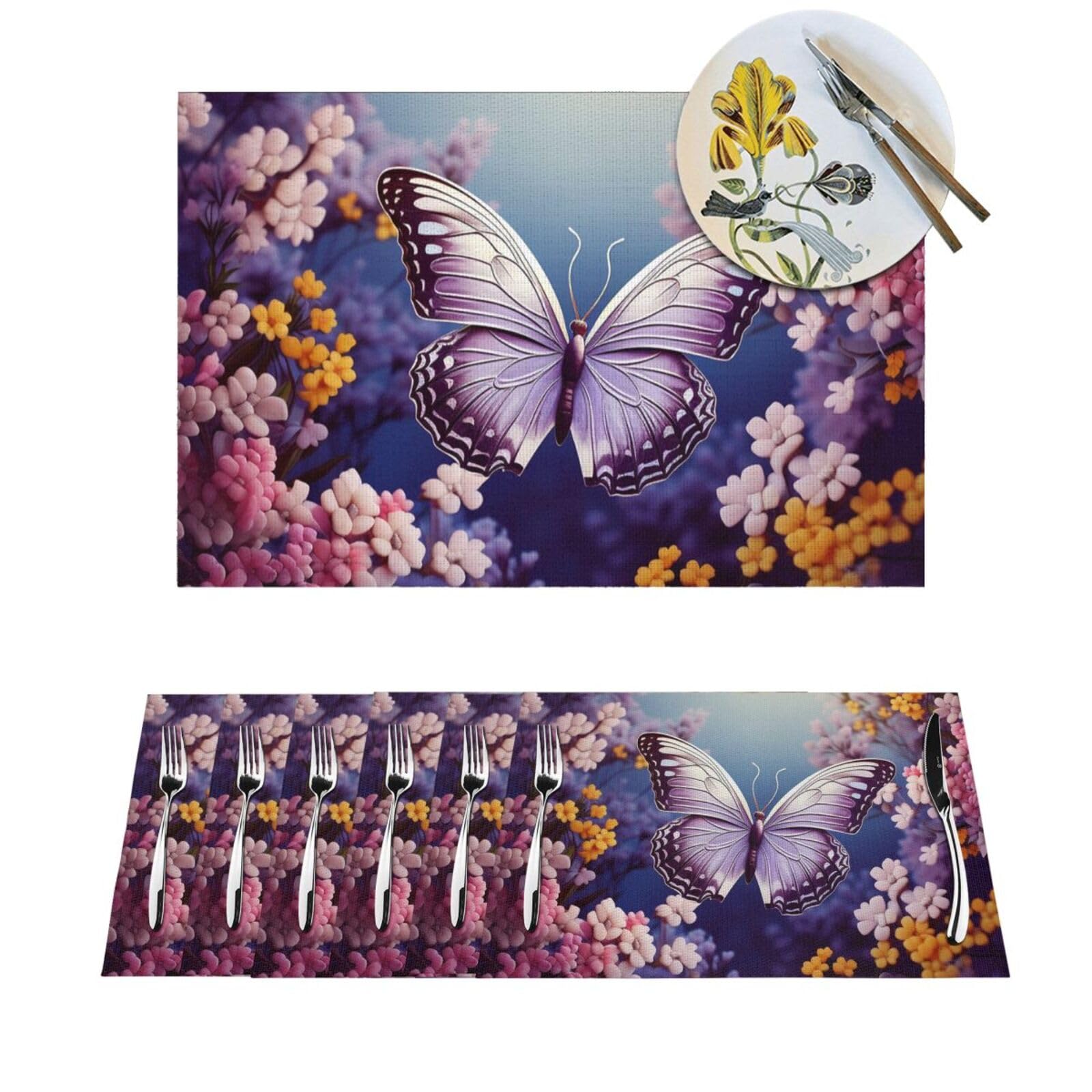 Sets de table en PVC tissé lavables de 45,7x30,5 cm pour la cuisine