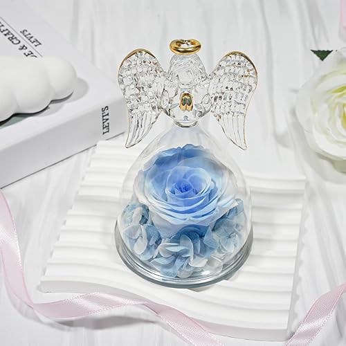 Miniatura 4 de Sunia Figuras de ángeles, regalos de ángel para mujeres, regalo de rosa preservada para abuela, el mejor regalo único para el día de San Valentín