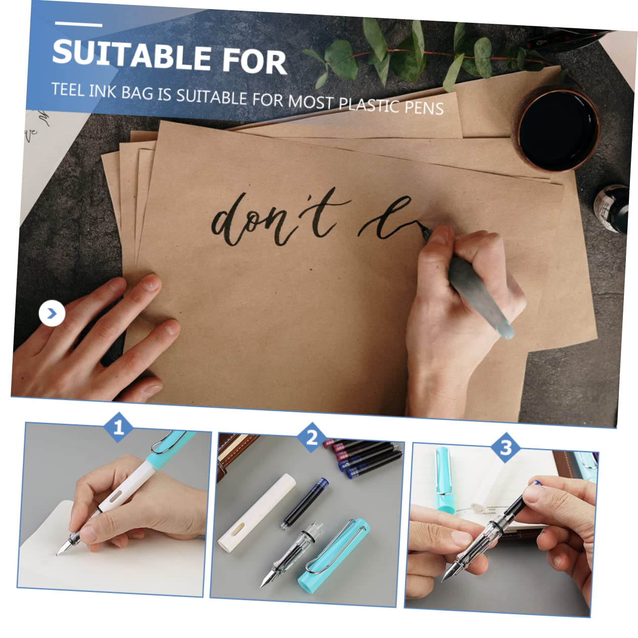 Housoutil 3 Ensembles Cartouches Encre Universelles Pour Stylos Plume Noires Bleues Rouges Recharges Pratiques Pour Stylo À Encre 150 Pièces * 3