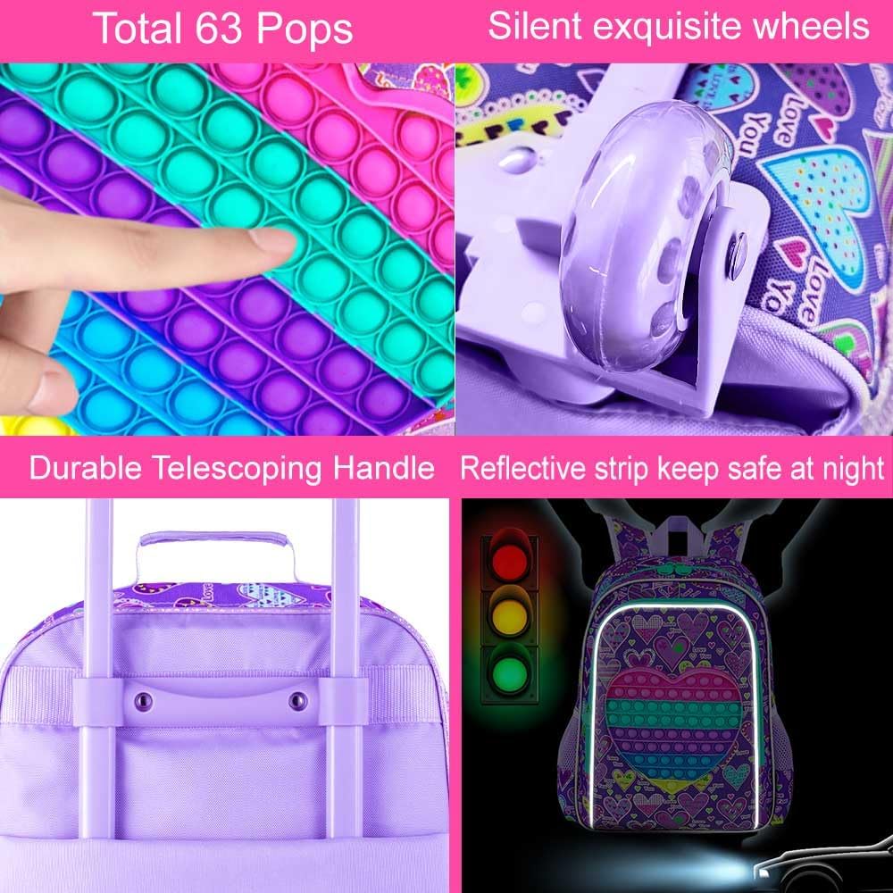 Kids Suitcase with Wheels for Girls and Boys, Rolling Carry on Luggage for Toddler Children image 2