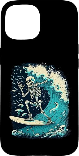 Miniatura 10 de Funda para iPhone 11 Pro con diseño de esqueleto de surf para colgar diez impresionantes calaveras onduladas
