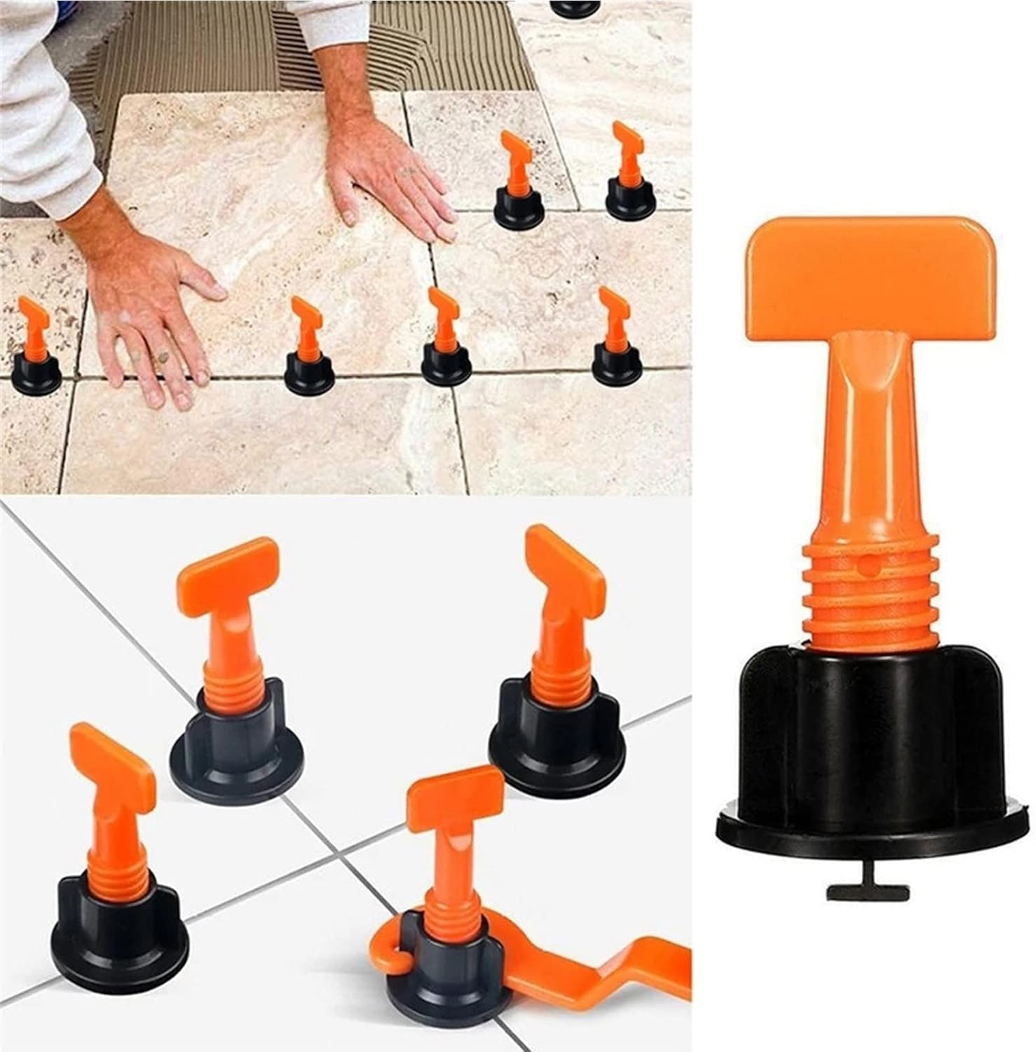 NDMUS Spin Doctor Tile Leveling System 1/16 inch, Tile Tools for Installation, Floor Leveling Compound, 100pcs Resuable Tile - - 