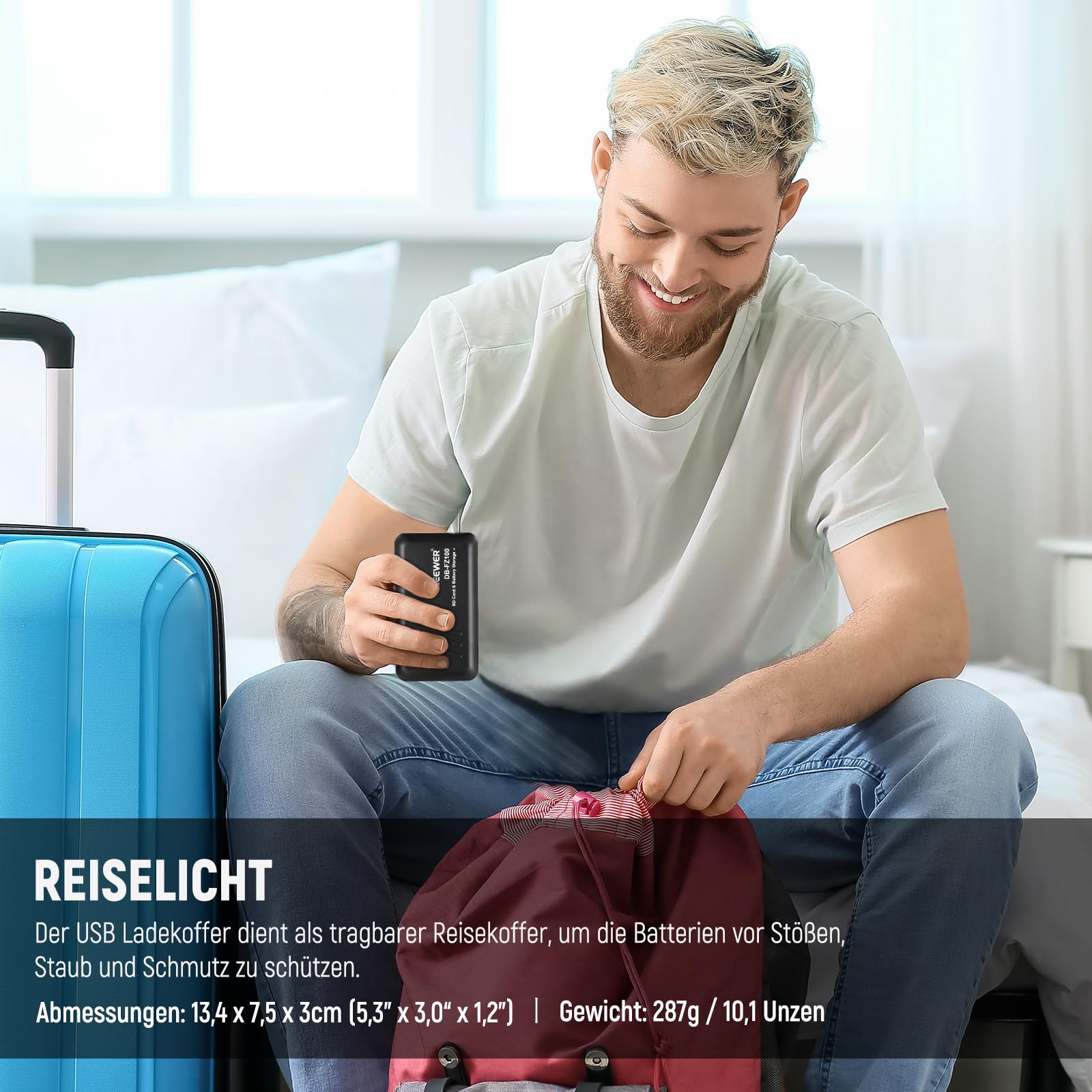NEEWER Ersatzakku und Ladegerät Set für NP-FZ100, 2 Pack 2280mAh Akkus und USB Dual Kanal Ladegerät, kompatibel mit Sony ZV-E10II, A9III, A7CII, ZV-E1, A7III, A7IV, FX3, FX30, A6700, A7RV und A7SIII