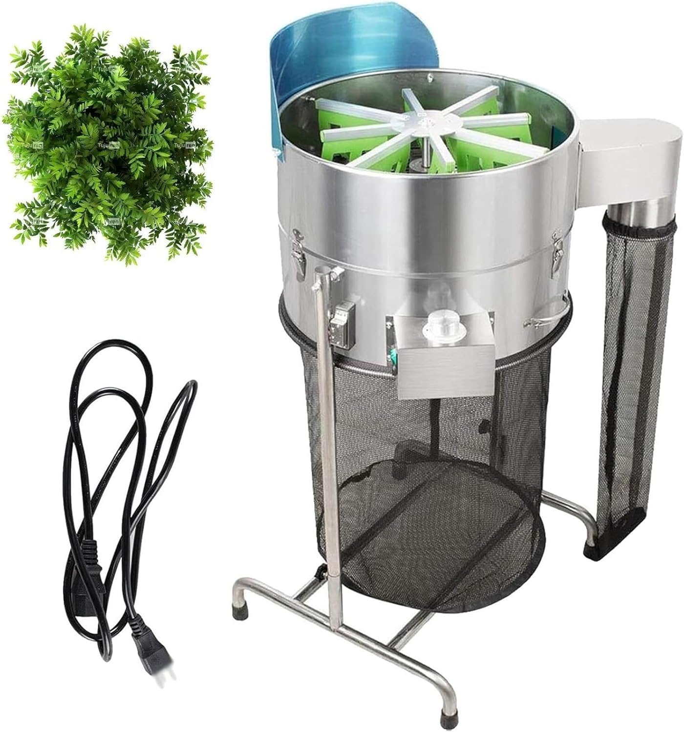 Cortadora eléctrica de hojas de brotes de 60 W, cortadora de plantas de acero inoxidable, cuchillas de grado alimenticio para hierbas, romero, menta, cilantro