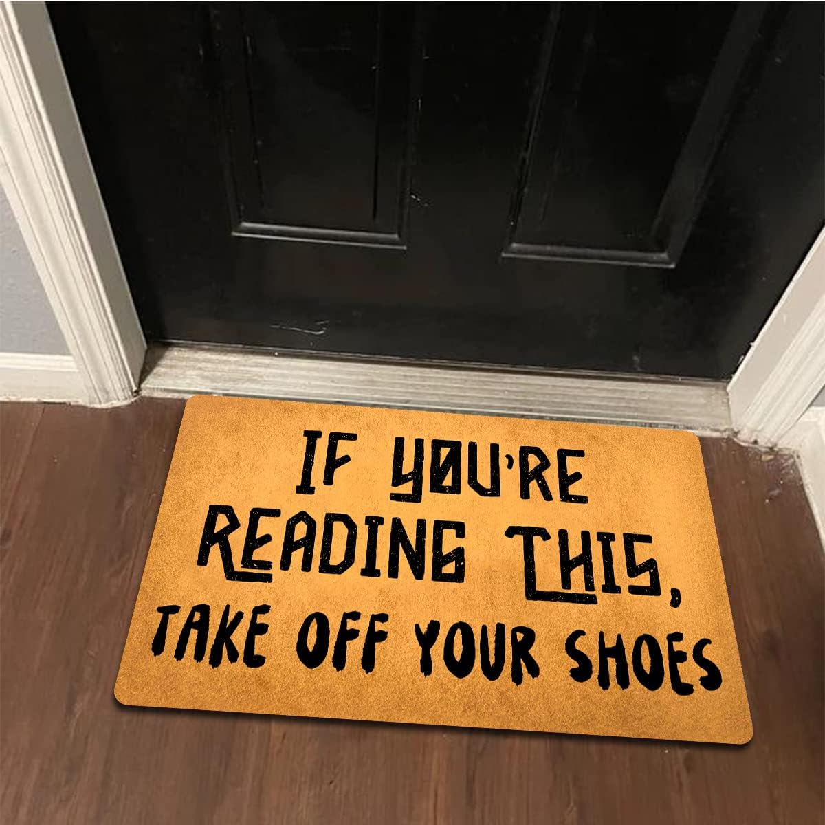 Funny Welcome Doormat Entrance Way Decor Indoor Welcome Mat 18"(W)x30"(L)If You're Reading This Take Off Your Shoes Personalized Front Porch Mats No Slip Rubber Mat House Warming Gift Prank Gift Mat