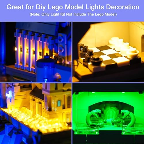 Miniatura 2 de Kit de luz LED mejorado para Lego Castle and Grounds Building Set, versión clásica compatible con el modelo Lego 76419 (modelo no incluido)