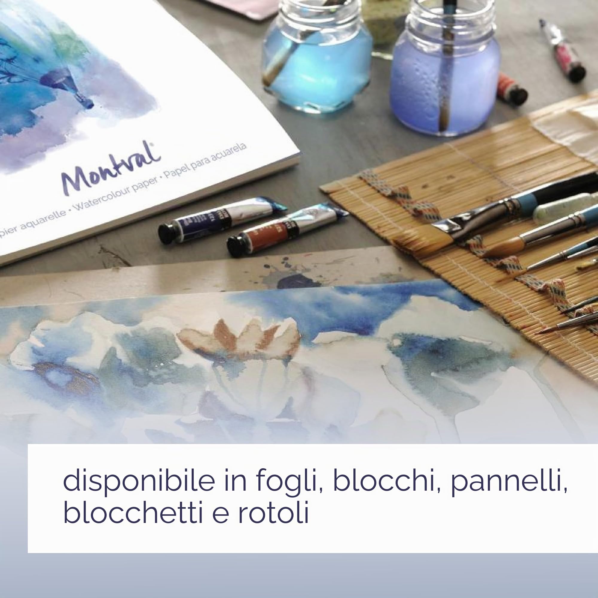 Canson Montval Book carta acquerello, A5, 24 fogli, grana fine, spiralato lato corto,copertina rigida, chiusura con elastico