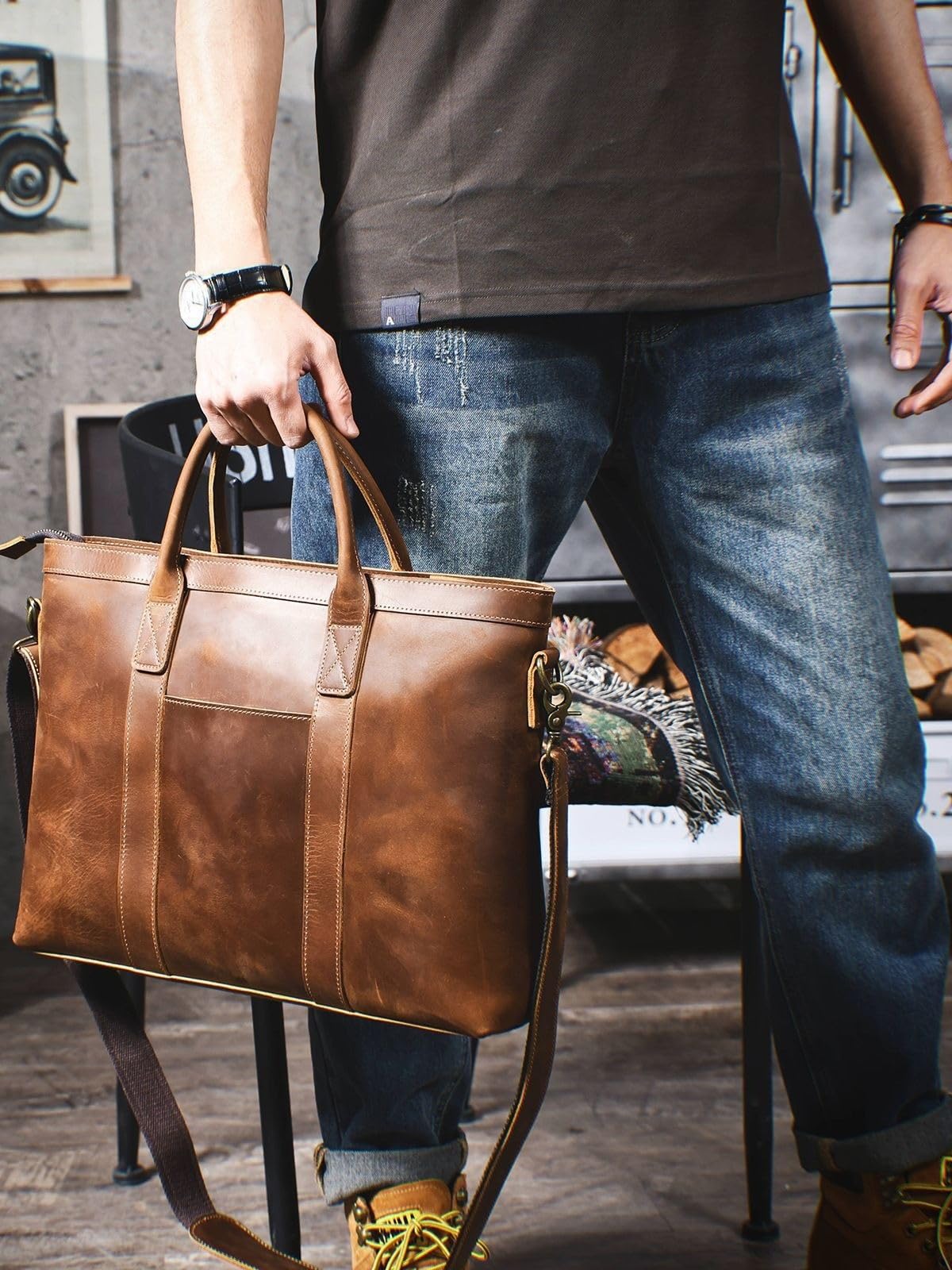 torba na ramię 16 cali skórzane teczki torby kurierskie na laptopa dla mężczyzn i kobiet najlepsza torba biurowa torba na teczkę podróżną