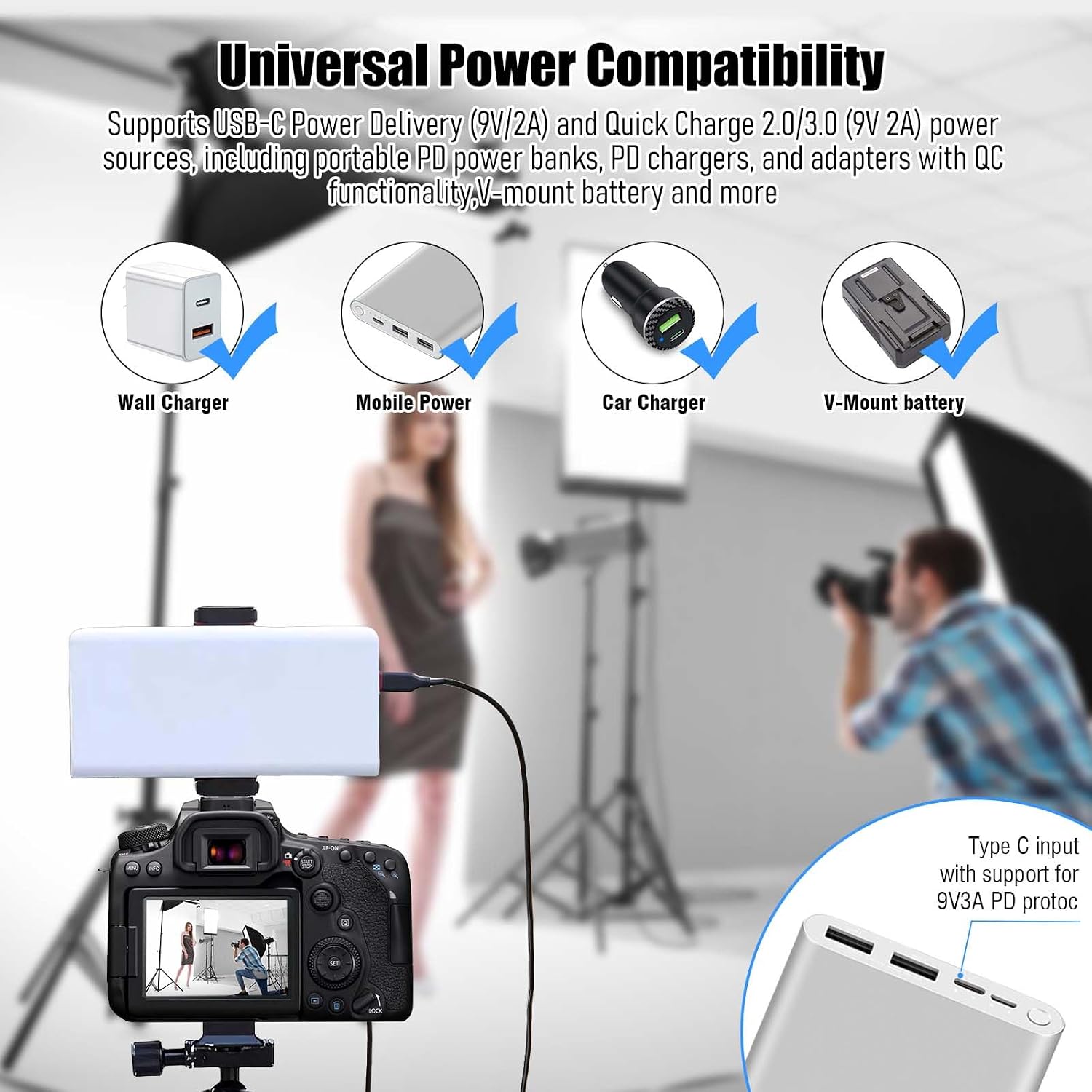USB-C to ACK-E6 Dummy Battery Replace for LP-E6/LP-E6N/LP-E6NH Battery Compatible with EOS R, Ra, R3, 5D Mark IV/III/II, 5Ds/5Ds R, 6D/6D Mark II, 7D/7D Mark II, 90D/80D/70D/60D, and 60Da Camera