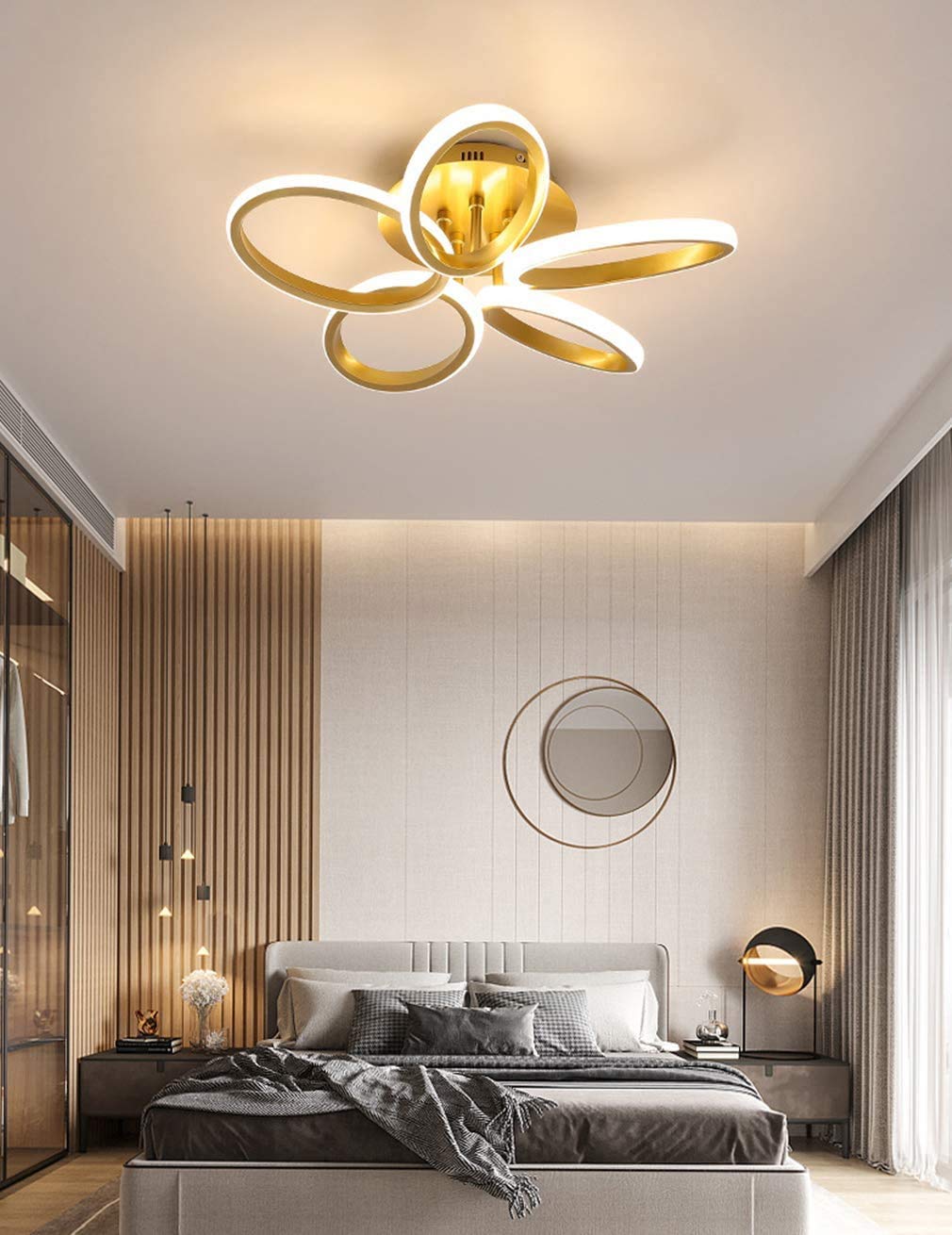 Nowoczesna lampa sufitowa przyciemniana za pomocą pilota Oświetlenie sufitowe Kwiat Akrylowy klosz Lampa sufitowa Łazienka Salon Sypialnia Balkon Badania Biuro Kuchnia Hotel Lampa