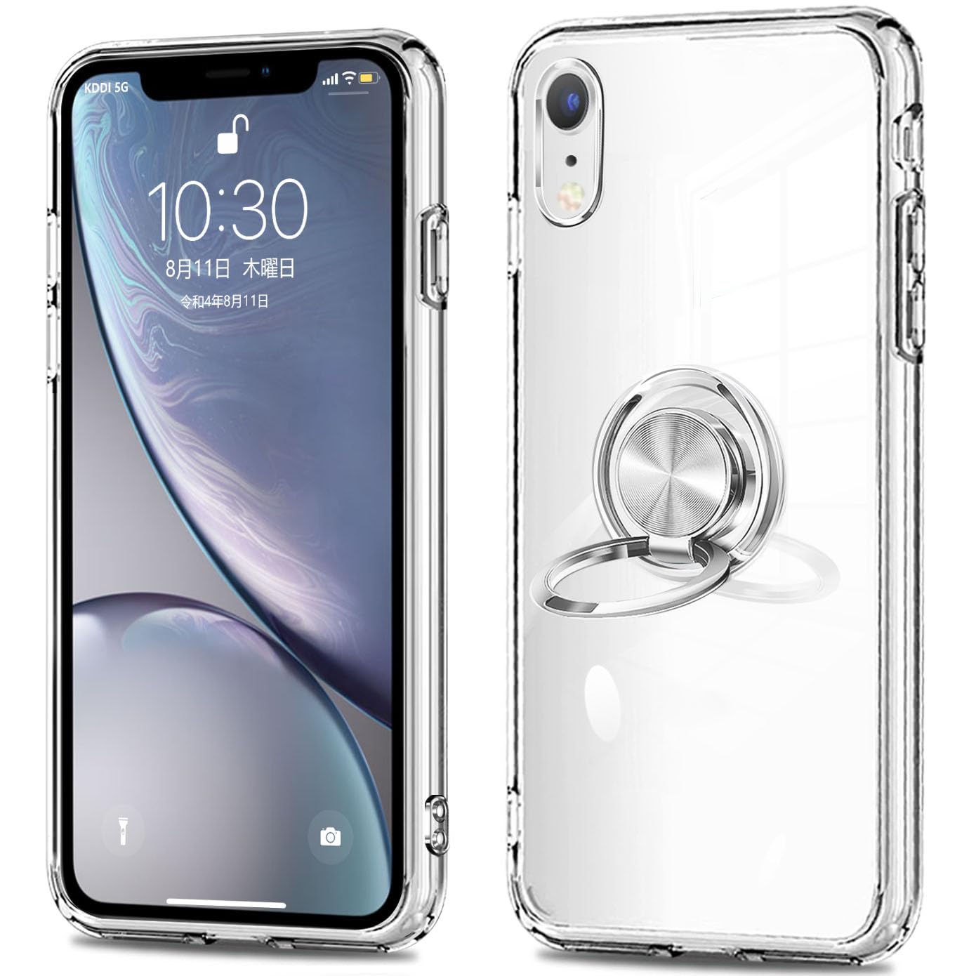 iPhone XR 128GB SIMフリー & リングケース Amazon.co.jp: fusinong iPhone XR 向けの ケース リング付き クリア