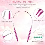 Eatbuy Ensemble d'aiguilles circulaires à tricoter, 13-Pair Aiguilles interchangeables pour tricoter 4 Pouce 2.75mm-10mm avec 4 Câbles, aiguilles en aluminium à double pointe, supports d'aiguille & Sac pour tricoter en douceur