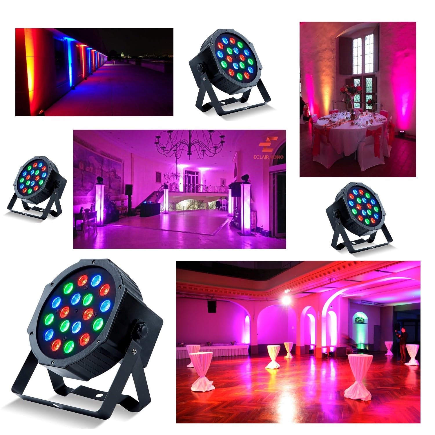 Party - PACK DE 4 JEUX DE LUMIERE Dj DERBY - STROBOSCOPE - PROJECTEUR - ASTRO - BAR CLUB DISCO SOIREE PA SONO ANNIVERSAIRE CADEAUX
