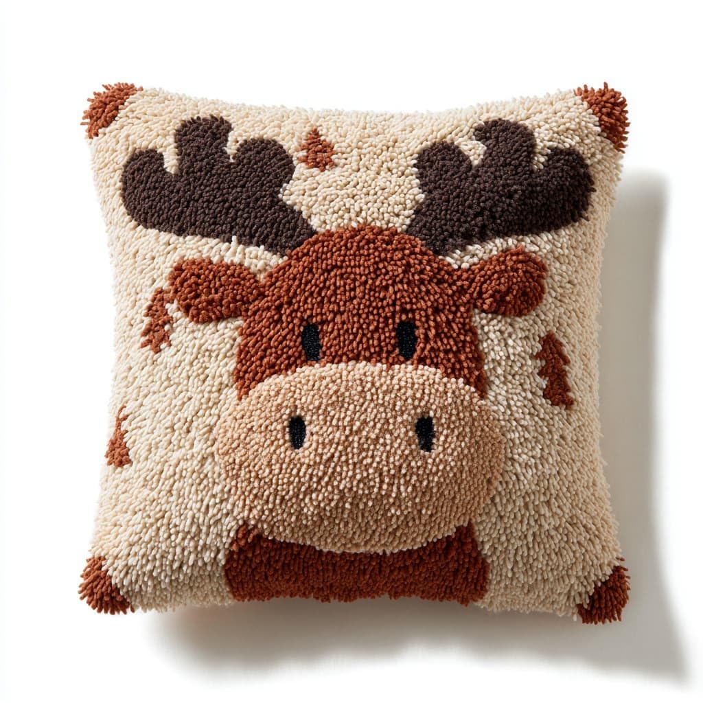 Henypt Latch Hook Cushion Kits, Deer