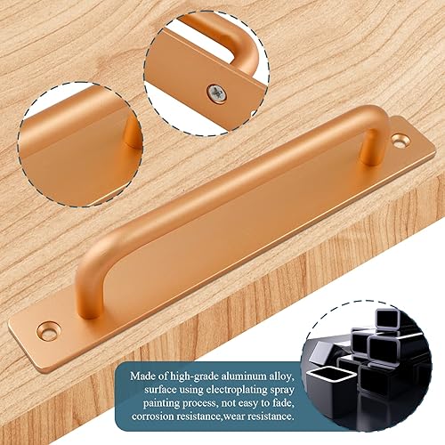 Miniatura 3 de Rierdge Manija de puerta de granero, 7 pulgadas7.087 in, de aleación de aluminio dorado, para armario, armario, cajón, armario, cocina, jardín,