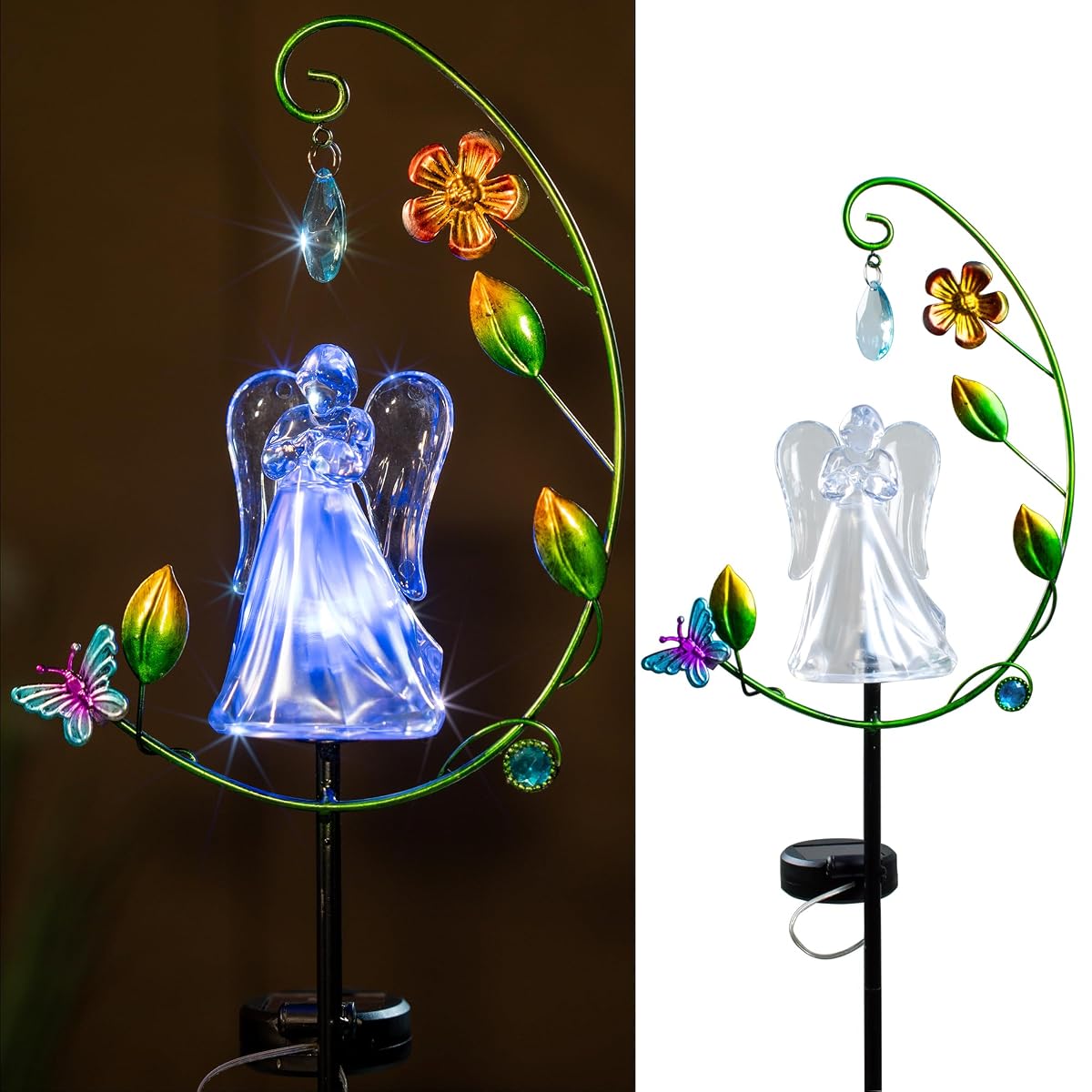 Elfengarden Solar Angel Light for Cemetery Decor - Color Changing Memorial