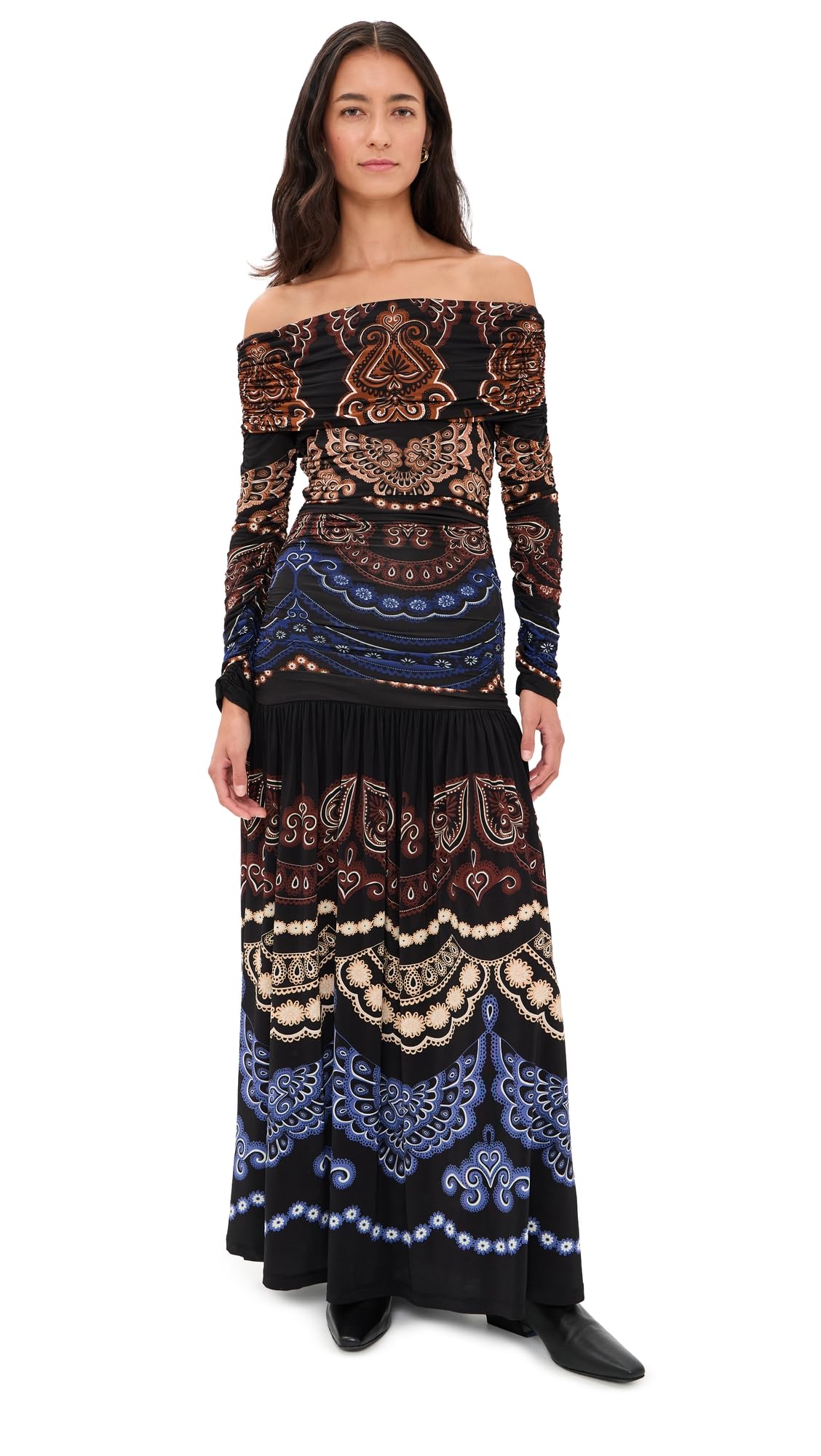 Women's Nicole Black Long Sleeve Maxi Dress
