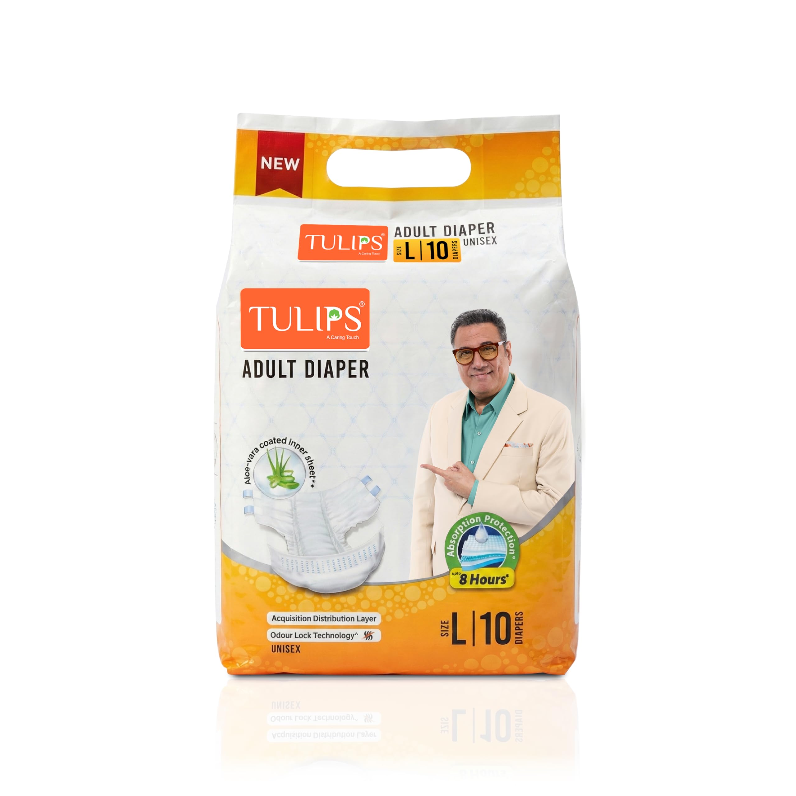 Tulips Adult Diaper Tape Style Large 1 Count-image-38