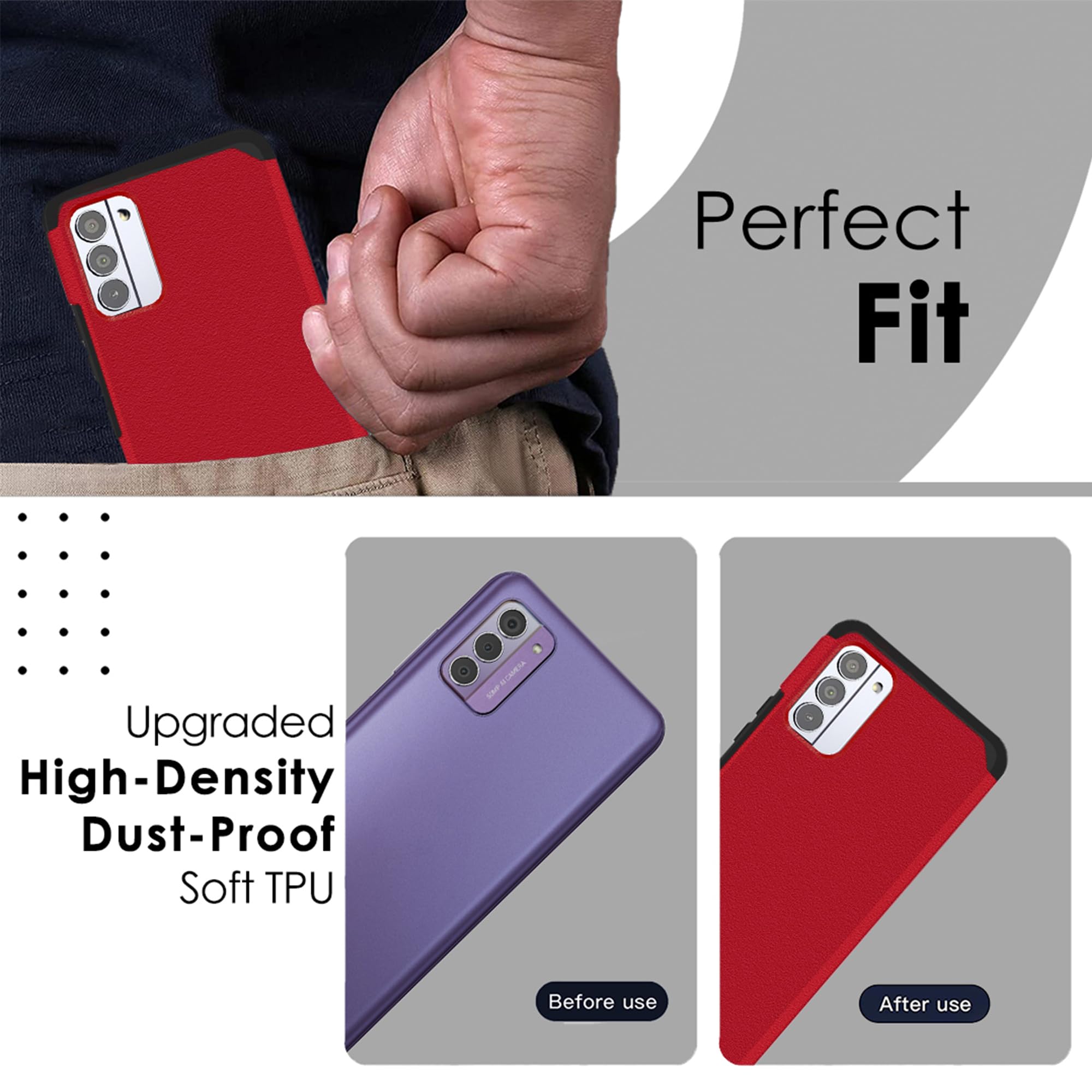 Jackpot Wireless Compatible Con Nokia G310 5G Funda Para Teléfono Con Protector De Pantalla De Vidrio Templado, Soporte De Anillo Para Montaje