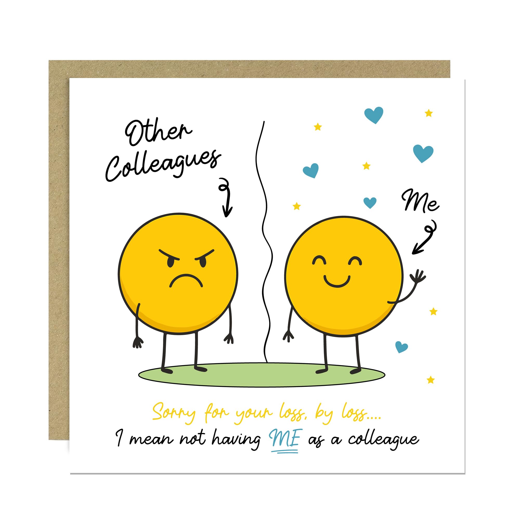 RED OCEAN Funny Colleague Leaving Card, New Job Retirement Leaving Cards For Colleagues Co- Workers, Goodbye Good Luck Card For Colleague, 145x145mm With Kraft Envelope