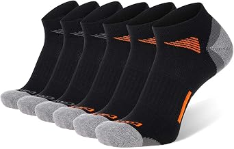 COOVAN Mens Ankle Athletic Socks Low Cut Cushioned Breathable Running Sports Socks 6 Pack