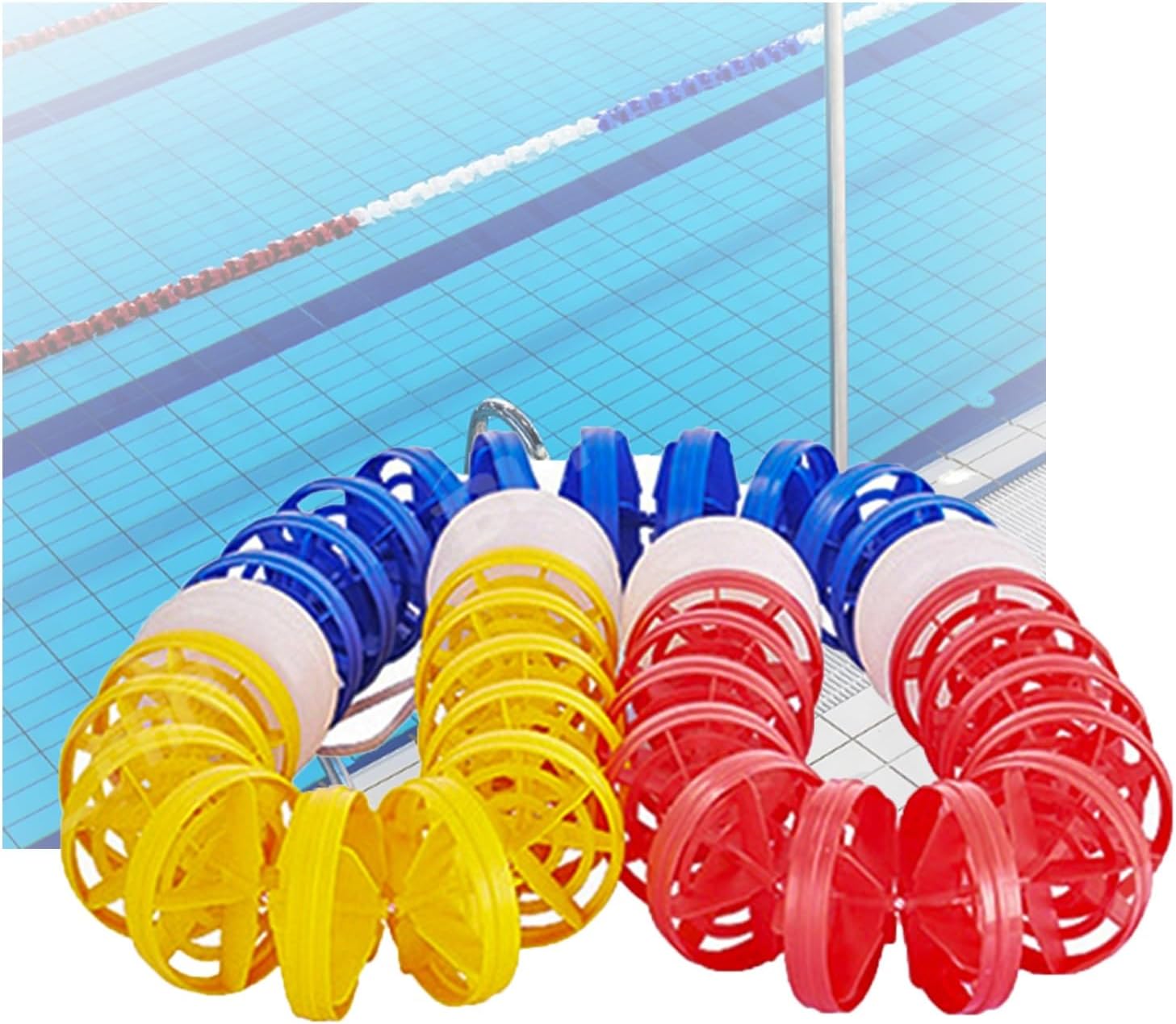 Floating Pool Safety Divider, Swim Lane Buoy, Windmill Type Floating Divider for Swimming Pool & Pond, Durable Nylon Rope for Enhanced Safety